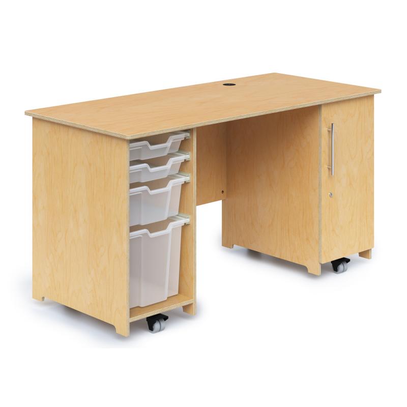 WB1809 - Teachers Desk With Trays & Locking Door