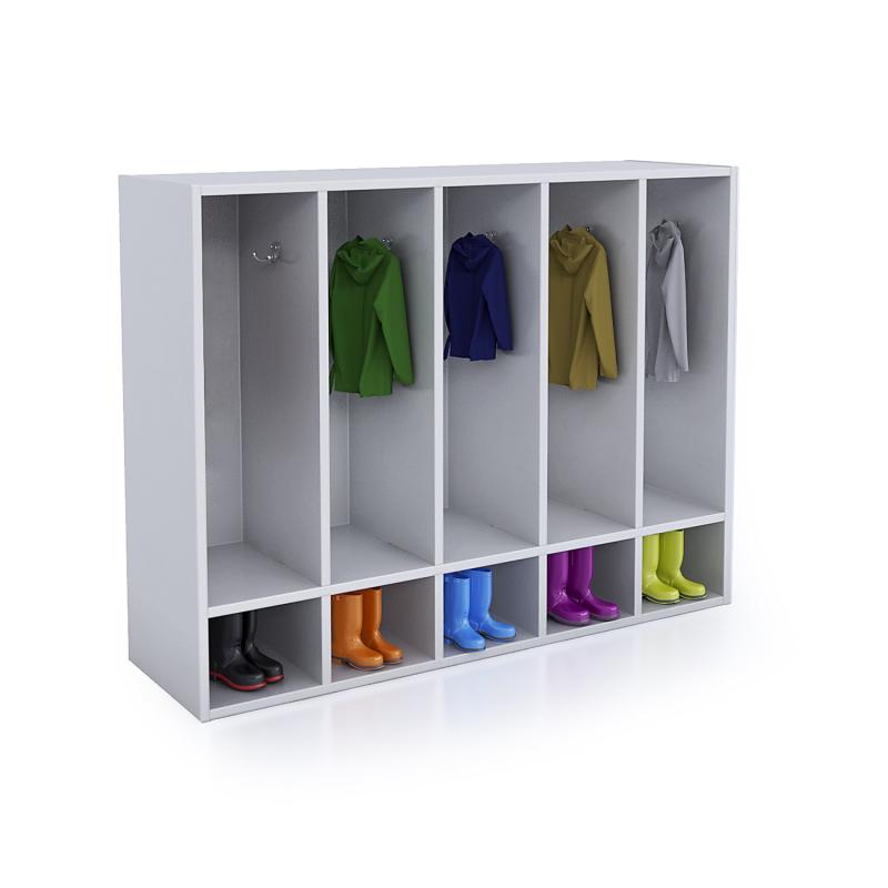 Whitney White Five Section Coat Locker Whitney Brothers