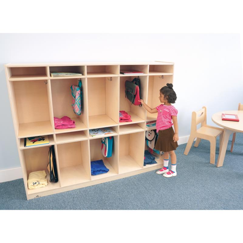 10-Section Storage Locker with 10 Small Trays with Lids, Classroom Fur