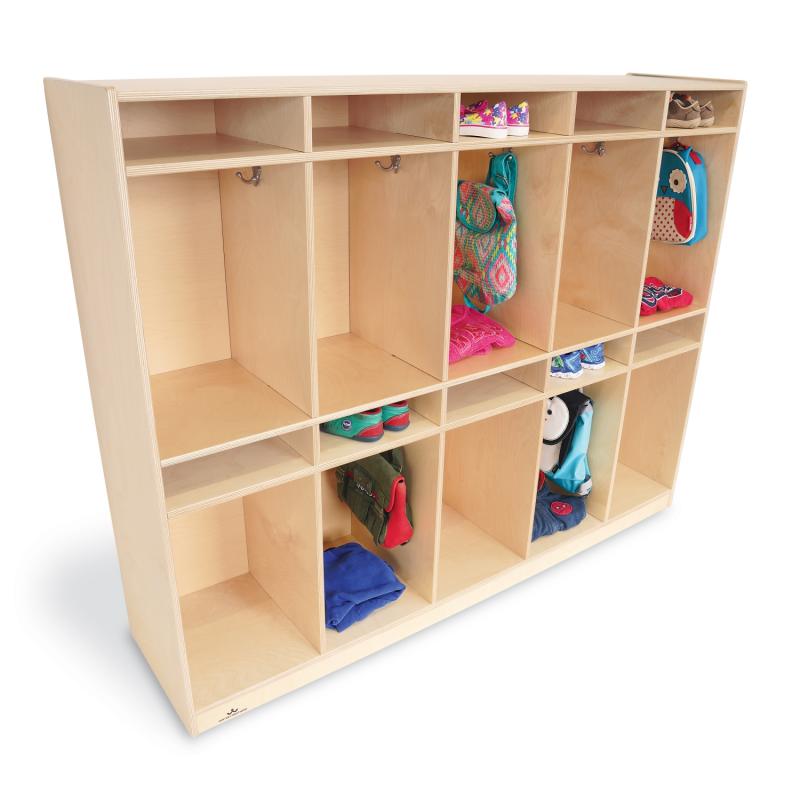 10-Section Storage Locker with 10 Small Trays with Lids, Classroom Fur