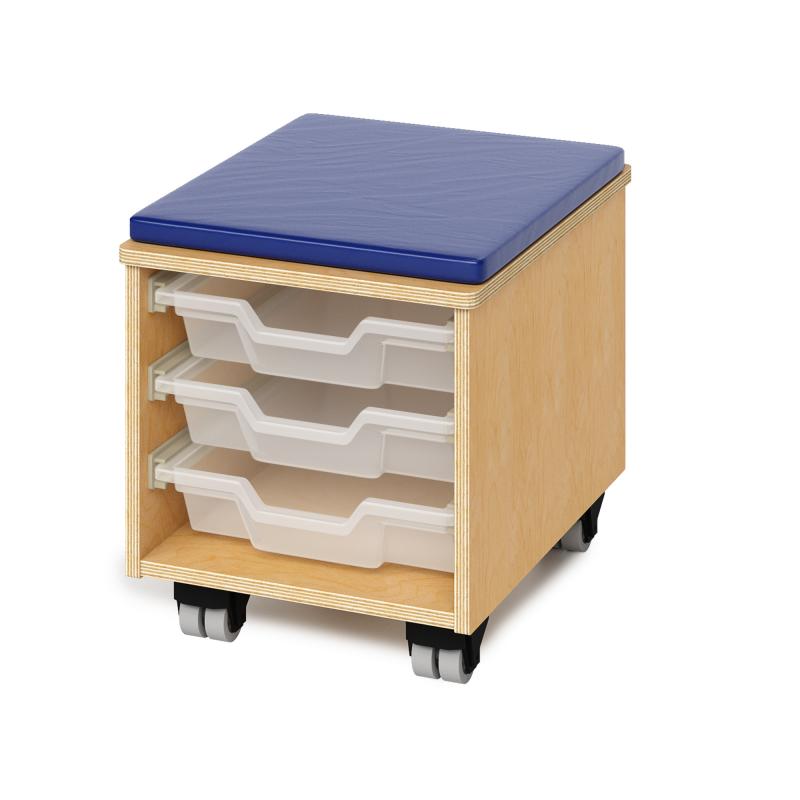 WB1811 - Teachers Rolling Stool With Trays