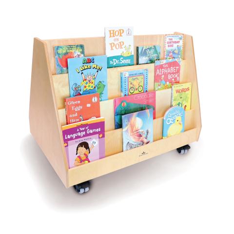 WB0139 - Two-Sided Mobile Book Display Stand