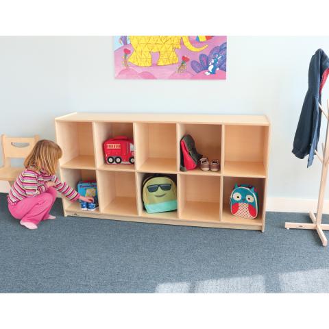 8-Compartment Mobile Backpack Storage Cabinet