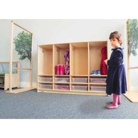 WB3404 - Toddler Eight Section Coat Locker With Trays
