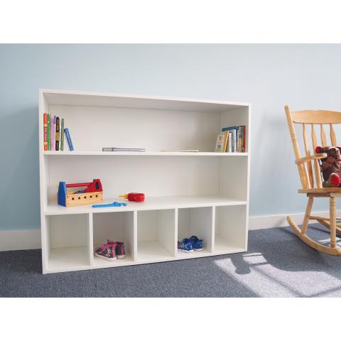 WB0660 - Whitney White Cubby And Shelf Cabinet