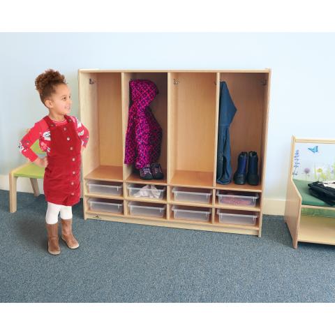 WB3904 - Preschool 8 Section Coat Locker W/Trays