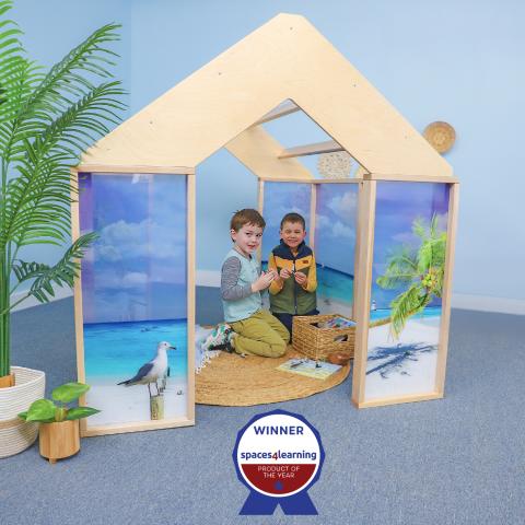 WB1151 Nature View Play Beach House_hero with models and award