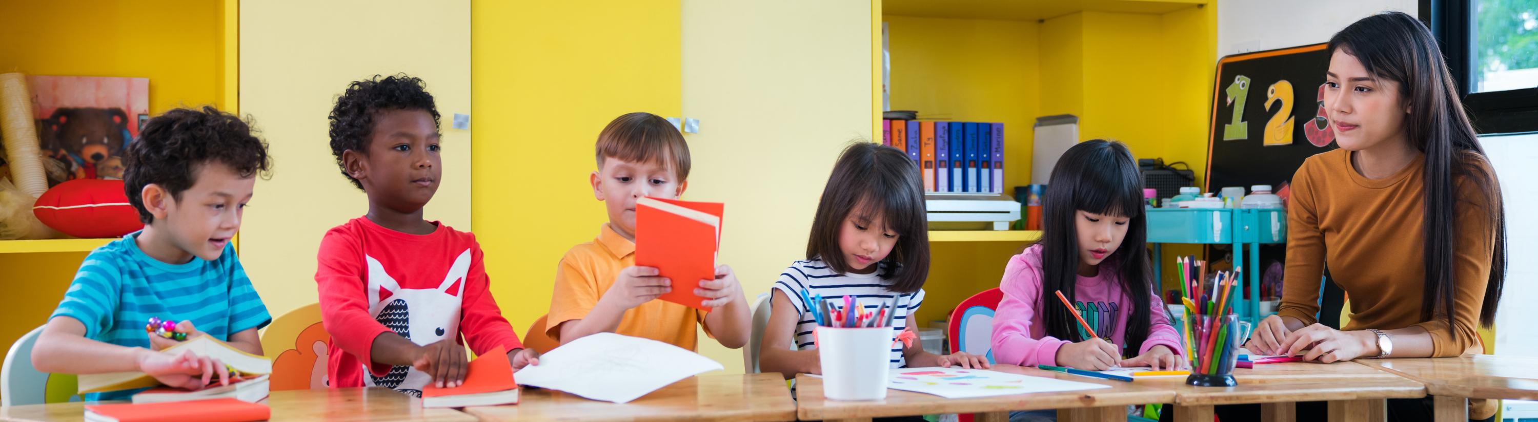 Children sitting at table