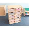 WB1671 - 10 Cubby Mobile Tray Storage Cabinet